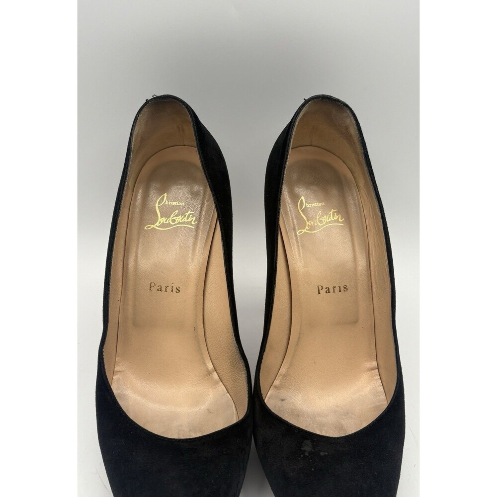 Christian Louboutin Black Suede New Simple Pump Platform Heels Size EU 40 - Picture 6 of 11